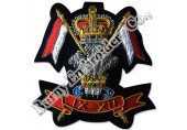 Hands Embroidered Crown Scroll Badges